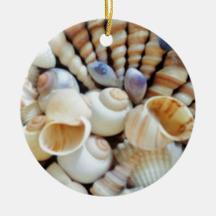 Beautiful Seashells, Summer, Beach, Shells Ceramic Tree Decoration
