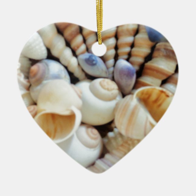 Beautiful Seashells, Summer, Beach, Shells Ceramic Tree Decoration (Front)