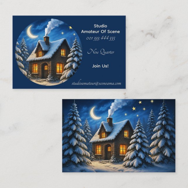 Beautiful Seasonal Christmas and New Year Business Card (Front/Back)
