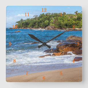 Beautiful Secluded Beach Square Wall Clock