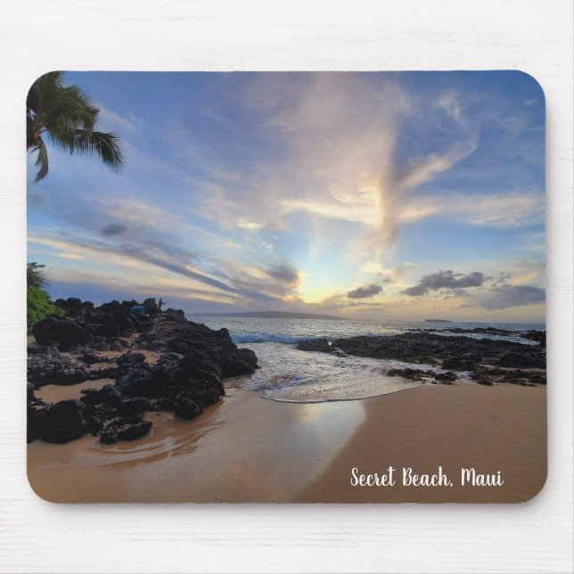 Beautiful Secret Beach on Maui Mouse Mat (Front)