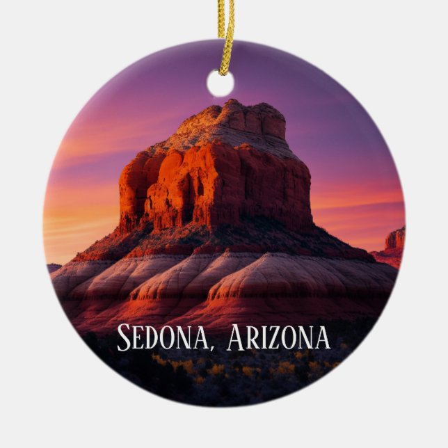 Beautiful Sedona Arizona Red Rocks Landscape Art Ceramic Tree Decoration (Front)