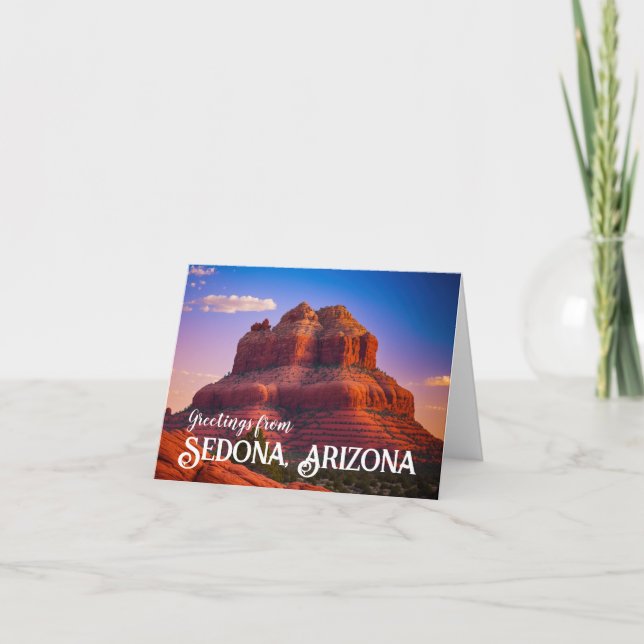 Beautiful Sedona Arizona Red Rocks Landscape Art Thank You Card (Front)