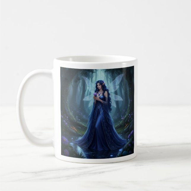 Beautiful September Sapphire Fairy Coffee Mug (Left)