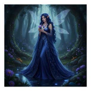 Beautiful September Sapphire Fairy Poster