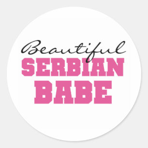 Beautiful Serbian Babe Classic Round Sticker