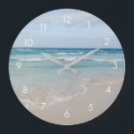 Beautiful Serene Tropical Beach and Ocean Clock<br><div class="desc">Enjoy a beautiful ocean scene every day with this travel photography clock. Waves crash gently onto the shore in Punta Cana,  Dominican Republic. Great for a beach house or just to remind you of the beach when you aren't there!</div>