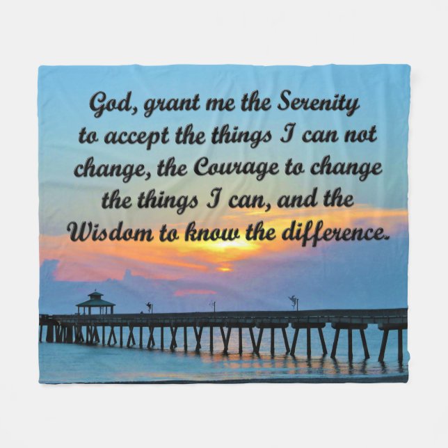 BEAUTIFUL SERENITY PRAYER FLEECE BLANKET (Front (Horizontal))