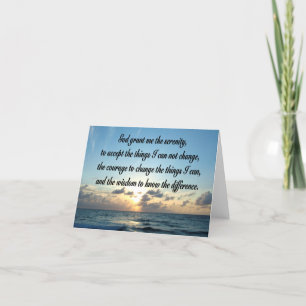 BEAUTIFUL SERENITY PRAYER OCEAN PHOTO CARD