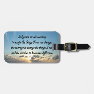 BEAUTIFUL SERENITY PRAYER OCEAN PHOTO LUGGAGE TAG