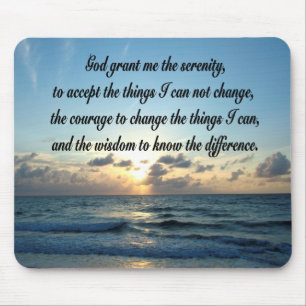 BEAUTIFUL SERENITY PRAYER OCEAN PHOTO MOUSE MAT