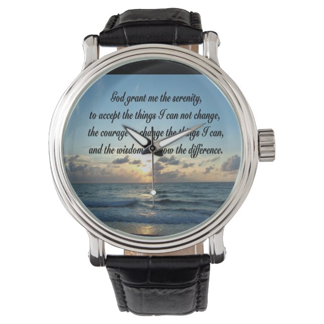 BEAUTIFUL SERENITY PRAYER OCEAN PHOTO WATCH (Front)