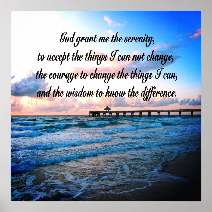 BEAUTIFUL SERENITY PRAYER OCEAN SCENE POSTER | Zazzle.co.uk