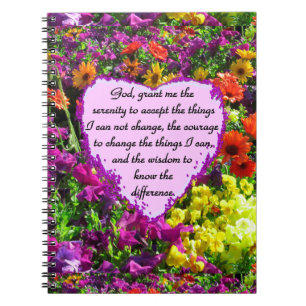 BEAUTIFUL SERENITY PRAYER PHOTO DESIGN NOTEBOOK