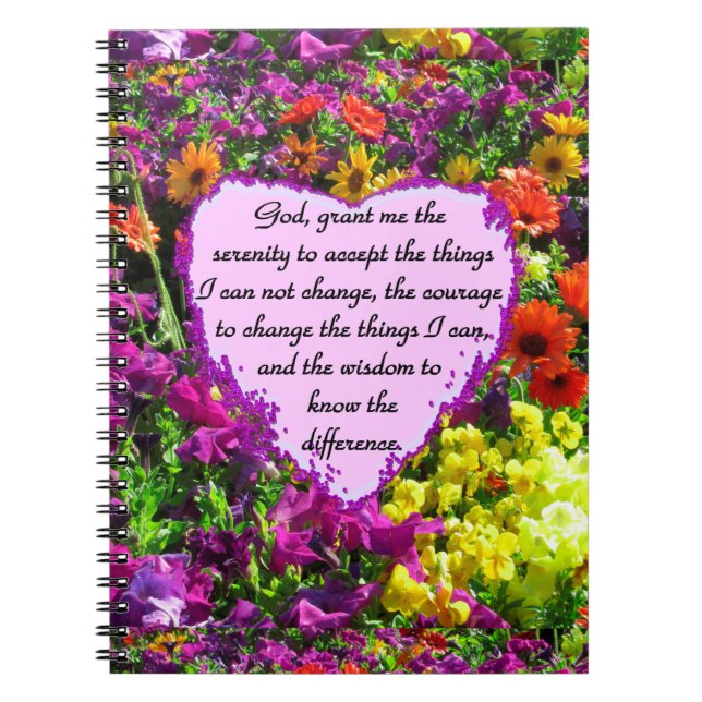 BEAUTIFUL SERENITY PRAYER PHOTO DESIGN NOTEBOOK (Front)