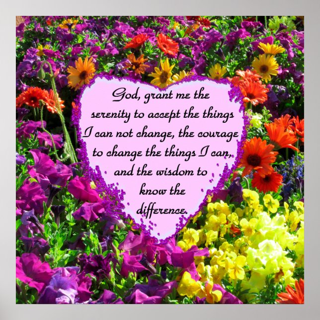 BEAUTIFUL SERENITY PRAYER PHOTO DESIGN POSTER (Front)