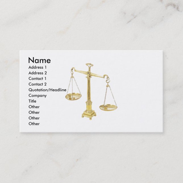 Beautiful Set of brass scales Business Card (Front)