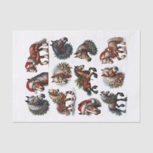 Beautiful Set of Christmas Horse Fussy Cuts Set 2 Tissue Paper