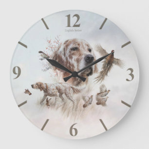 Beautiful Setter , Art Large Clock