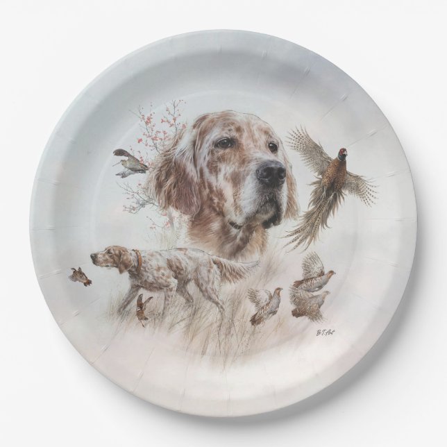 Beautiful Setter , Art Paper Plate (Front)