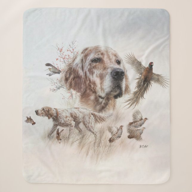 Beautiful Setter , Art Sherpa Blanket (Front)
