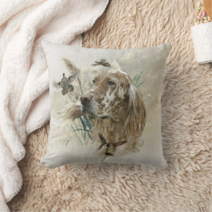 Beautiful Setter with Pheasants , Art Cushion