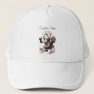 Beautiful Setter with Pheasants , Art Trucker Hat