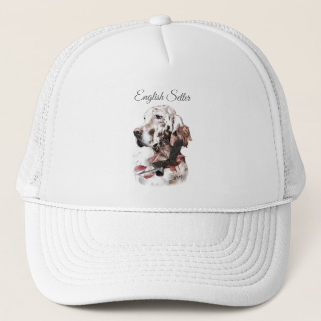 Beautiful Setter with Pheasants , Art Trucker Hat (Front)
