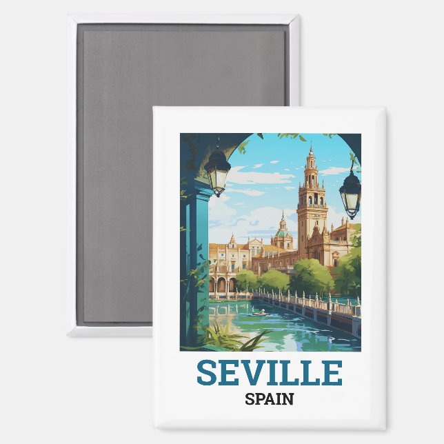 Beautiful Sevilla Beauty of Andalusia Spain Travel Magnet (Front/Back)