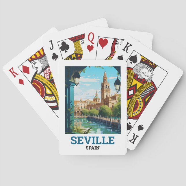 Beautiful Sevilla Beauty of Andalusia Spain Travel Playing Cards (Back)