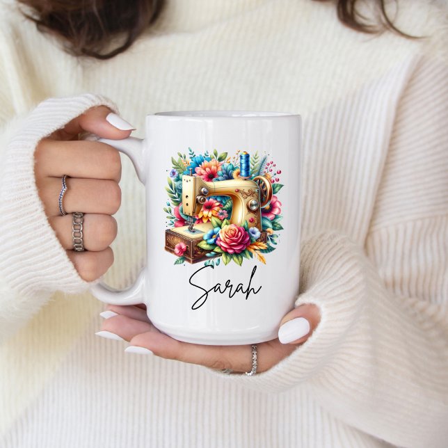 Beautiful Sewing Machine  Coffee Mug (Give the gift of sewing hobbies. Just right for your favorite sewing person. )