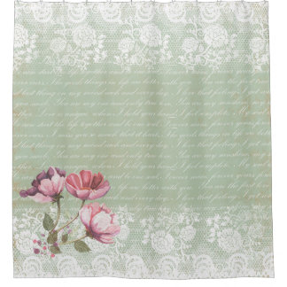 Beautiful Shabby Chic Country Shower Curtain