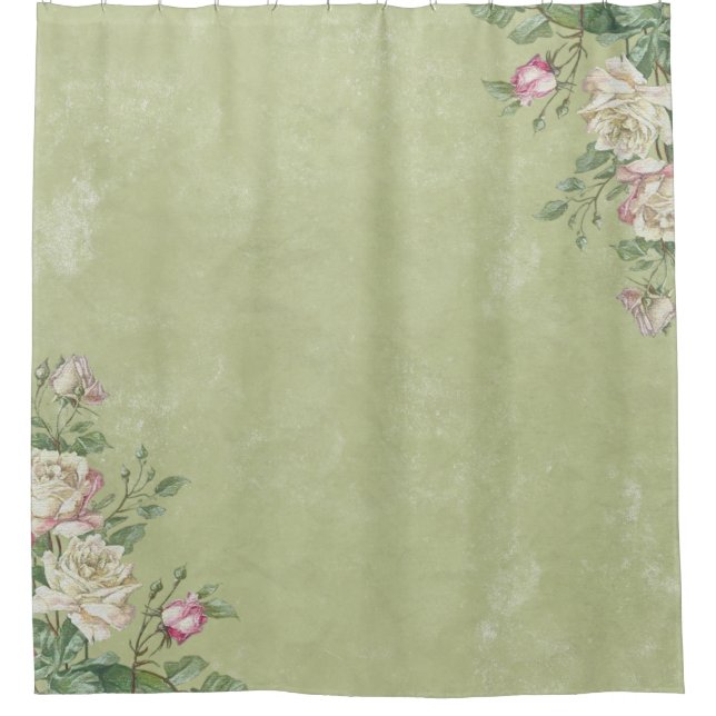 Beautiful Shabby Chic Country Shower Curtain (Front)