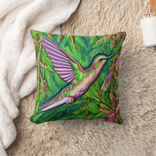 Beautiful Shabby Chic Little Hummingbird. Cushion
