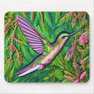 Beautiful Shabby Chic Little Hummingbird. Mouse Mat