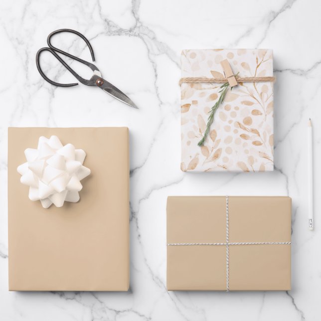 Beautiful Shade of Warm Gold   Wrapping Paper Sheet (Front)