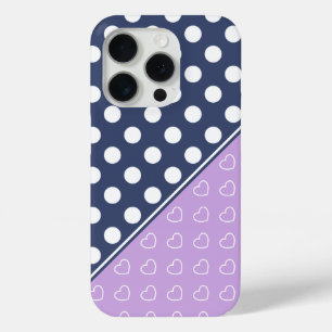 Beautiful Shades Of Blue And Lavender Polka Dots iPhone 15 Pro Case