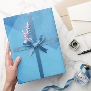 Beautiful Shades of Blue with Patterned Background Wrapping Paper