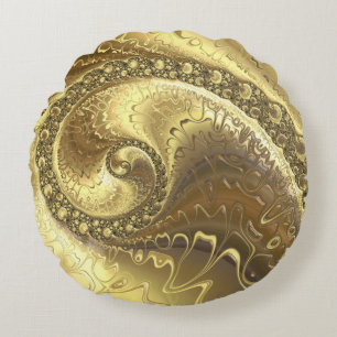 Beautiful shades of gold round cushion