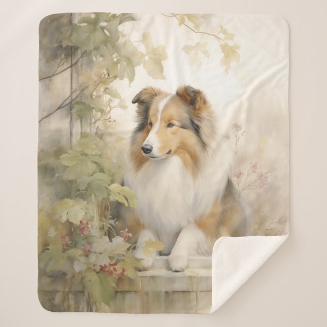 Beautiful Sheltie Sherpa Blanket (Front)