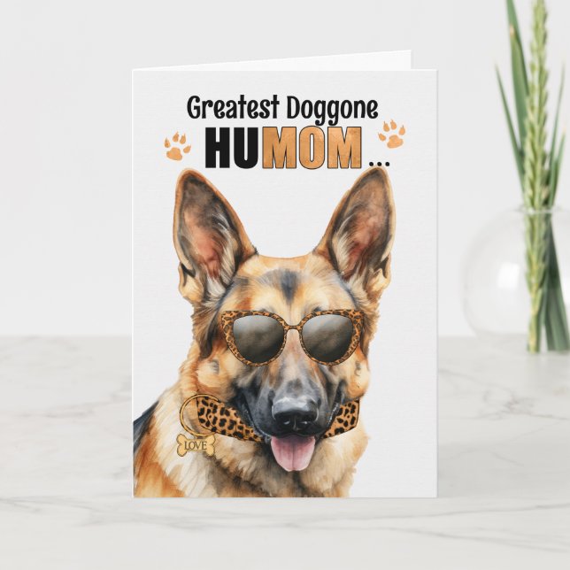 Beautiful Shepherd Dog Greatest HuMOM Mother's Day Holiday Card (Front)