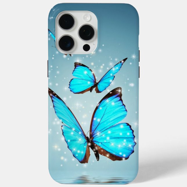 beautiful shiny blue butterfly Case-Mate iPhone case (Back)
