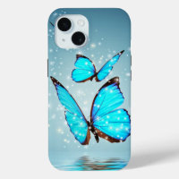 beautiful shiny blue butterfly