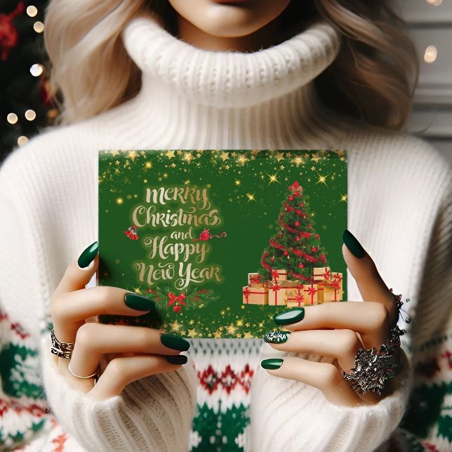 Beautiful shiny christmas tree Holiday Postcard (Creator Uploaded)