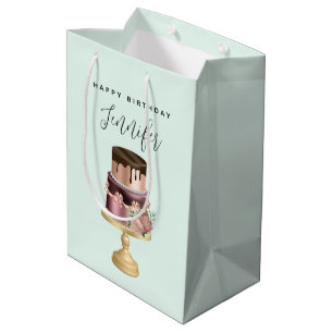 Beautiful Shiny Glam Party Cake Birthday Medium Gift Bag