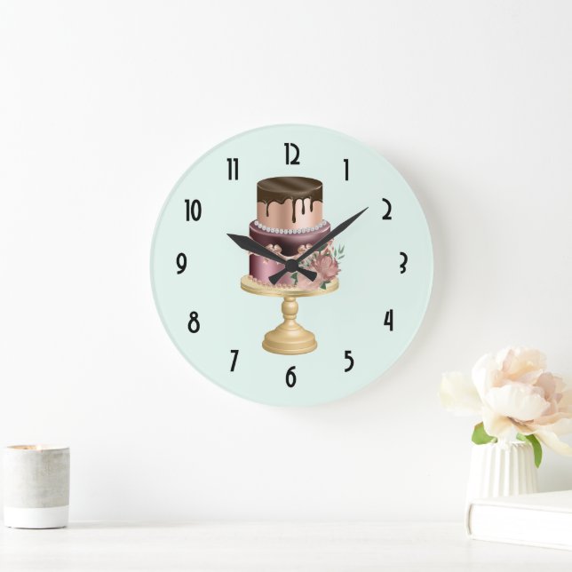 Beautiful Shiny Glam Party Cake Large Clock (Home)