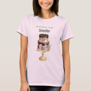 Beautiful Shiny Luxury Party Cake Birthday Girl T-Shirt