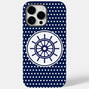 Beautiful Ship's Wheel Maritime Blue And White Case-Mate iPhone 14 Pro Max Case