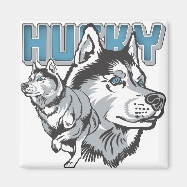 Beautiful Siberian Husky Magnet (Front)