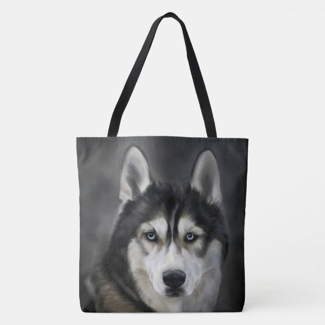 Beautiful Siberian Husky Tote Bag (Front)